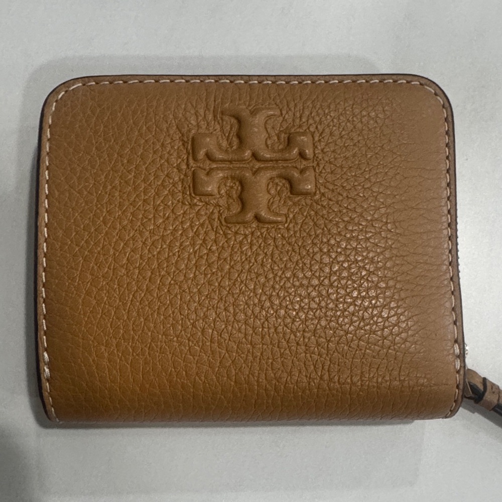 Tory Burch Brown Leather Compact Wallet